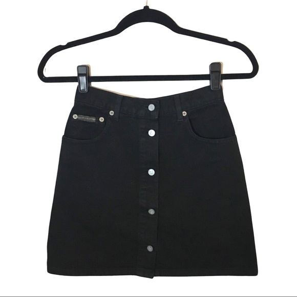 Calvin Klein Dresses & Skirts - Calvin Klein Button Up Front Denim Jean Mini Skirt